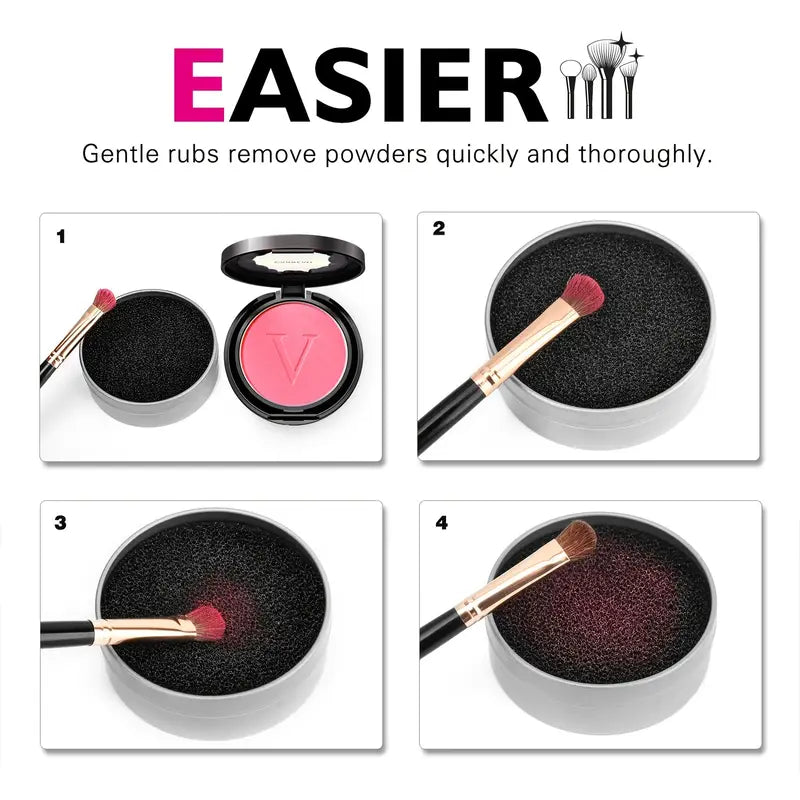 Quick Wash Sponge for Makeup Brushes - Easy Color Removal and Dry Cleaning - Perfect for Eye Shadows and Eyeliners