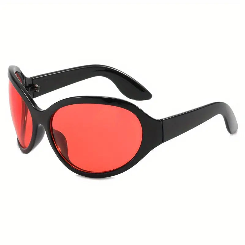 Y2K Wrap Around Fashion Sunglasses For Women Men Oversized Hiphop Tinted Glasses For Cycling Fishing Beach Party Club