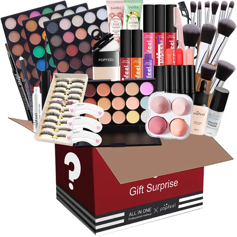 Makeup Gift Set, Face Eye Lip Hand Cosmetics With Matching Makeup Tools, Full Range Makeup Kits With Cosmetics Bag, Ideal Gift For Mother's Day