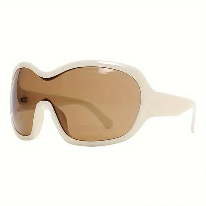 Y2K Wrap Around Sunglasses For Women Men Large One-piece Fashion Shield Sun Shades For Vacation Beach Party