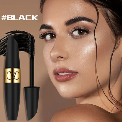 Mascara volume ultra noir avec cils en fibres, maquillage de cils imperméable, longue durée et anti-taches 