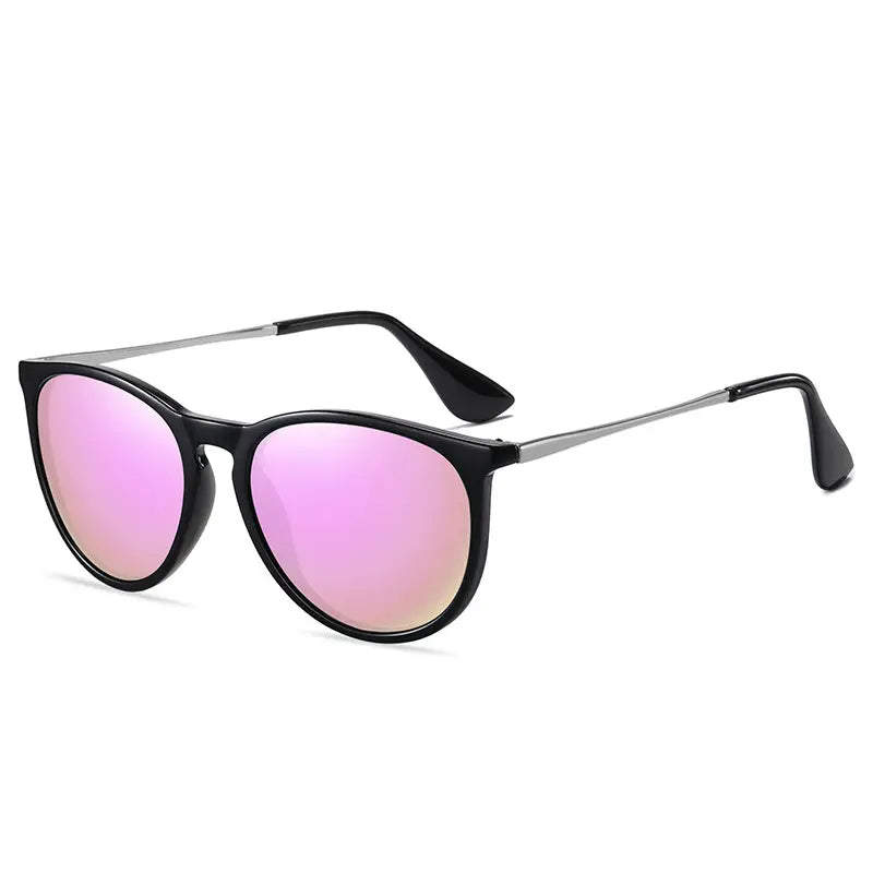 Polarized Round Fashion Sunglasses For Women Men Retro Tortoiseshell Vintage Sun Shades