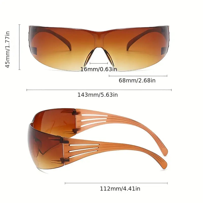 Y2K One-piece Fashion Sunglasses For Women Men Wrap Around Gradient Sun Shades For Cycling Beach Party Club