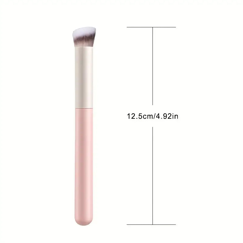 Pinceau anti-cernes rose sous les yeux, mini pinceau coudé à dessus plat Kabuki pour contour du nez, pour dissimuler, mélange, réglage, polissage avec poudre, crème liquide, cosmétique Pro, petits pinceaux pour fond de teint, 270, 1 pièce 