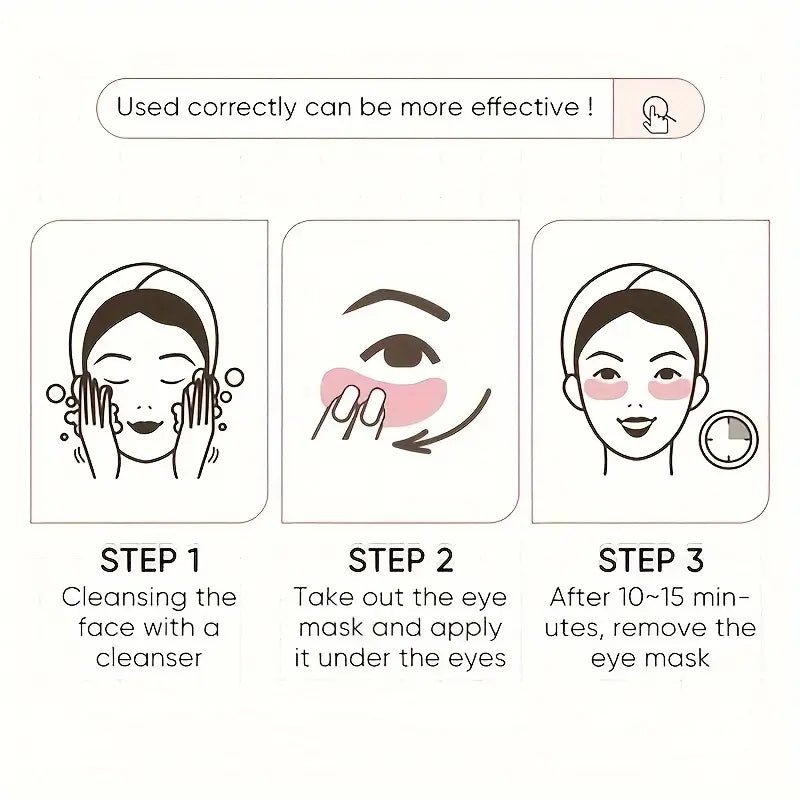 Korean Beauty Rose Hydra-Gel Eye Mask Sheet For Smooth, - Perfect For All Skin Types - Travel And Home Use