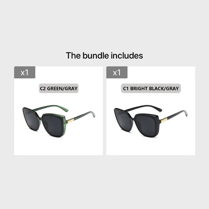 Fashionable Oversized Square Cat Eye Sunglasses for Women, Lightweight Plastic Frame, Gradient Lenses, Perfect for Hiking and Outdoor Activities