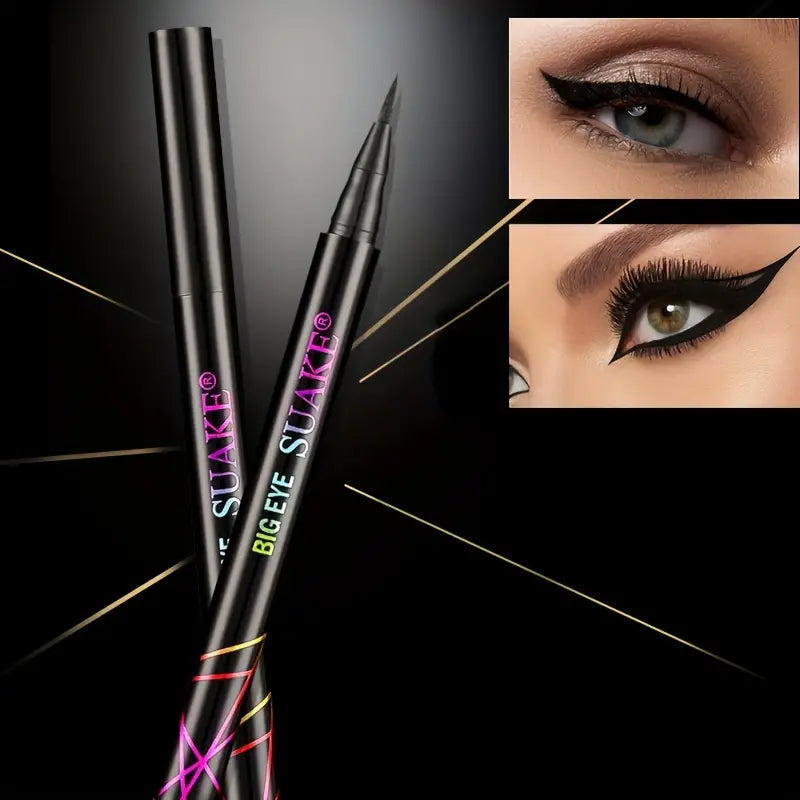 Waterproof & Vegan Black Liquid Eyeliner Pen - Smudge-Proof, Sweatproof, Long-Lasting, Fast-Drying & Formaldehyde-Free