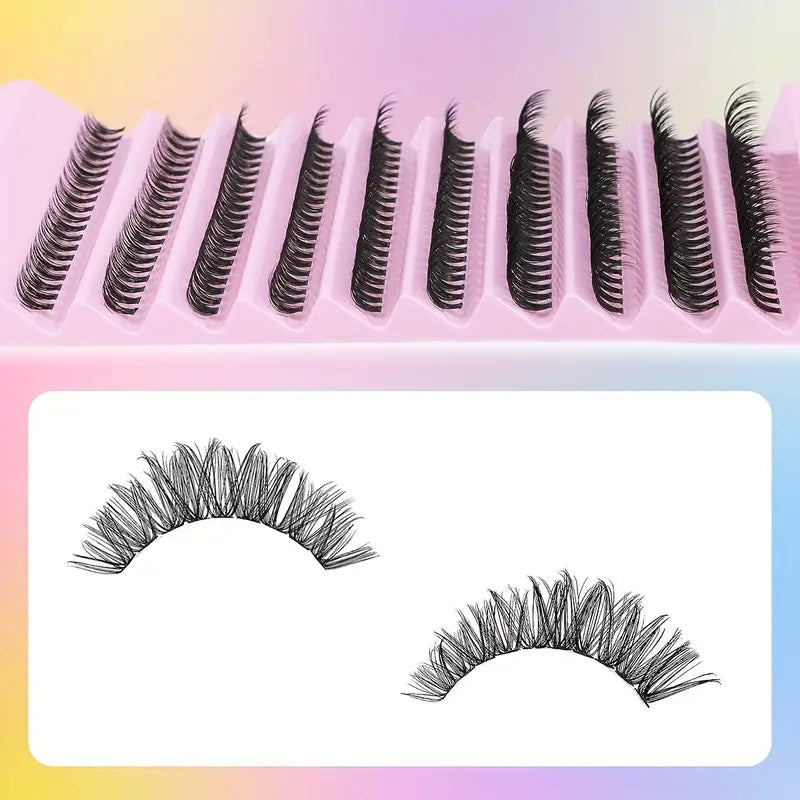 Express Your Style with Our DIY Home Eyelash Extension Kit - 200 Pcs Assorted Styles & Curls, Natural-Looking, Reusable Wispy Lashes, 10-18mm