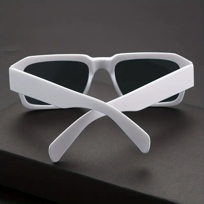 Lunettes de soleil à monture carrée épaisse blanche à la mode, pour hommes et femmes, décors extérieurs de fête de vacances, accessoires de photographie 