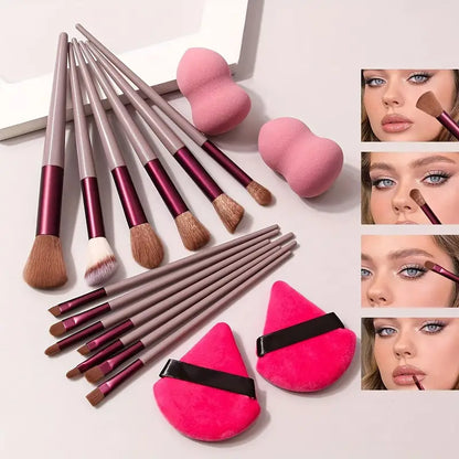 Pinceaux de maquillage 13 pièces poils synthétiques de qualité supérieure ensemble de pinceaux de maquillage Kabuki fond de teint poudre blush pinceau visage lèvres yeux ensemble de pinceaux de maquillage idéal pour les maquilleurs débutants 