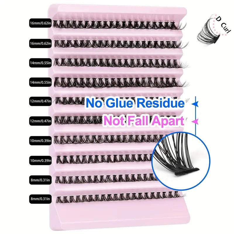 Express Your Style with Our DIY Home Eyelash Extension Kit - 200 Pcs Assorted Styles & Curls, Natural-Looking, Reusable Wispy Lashes, 10-18mm