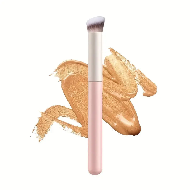 Pinceau anti-cernes rose sous les yeux, mini pinceau coudé à dessus plat Kabuki pour contour du nez, pour dissimuler, mélange, réglage, polissage avec poudre, crème liquide, cosmétique Pro, petits pinceaux pour fond de teint, 270, 1 pièce 