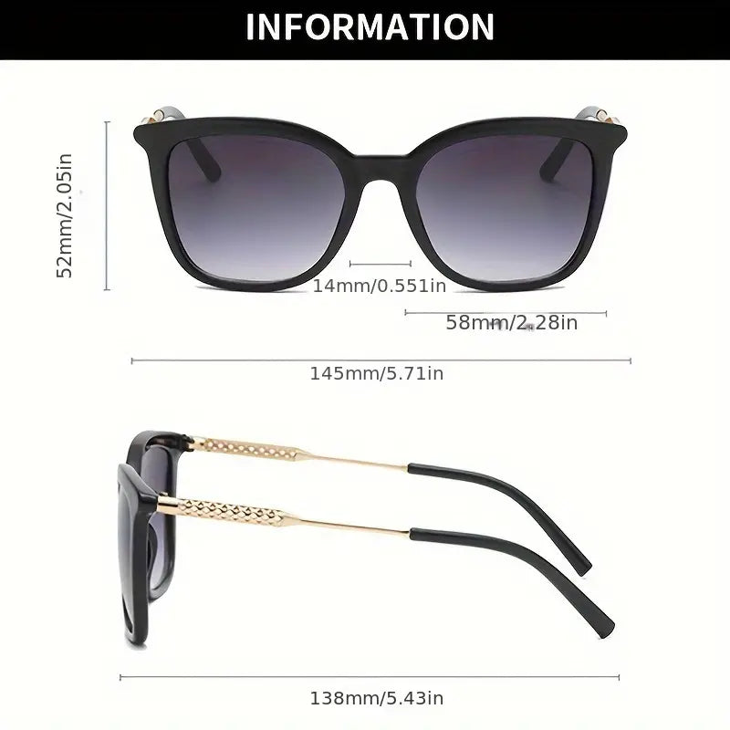 Casual Square Sunglasses For Women Hollow Out Temple Gradient Fashion Sun Shades For Vacation Beach Travel