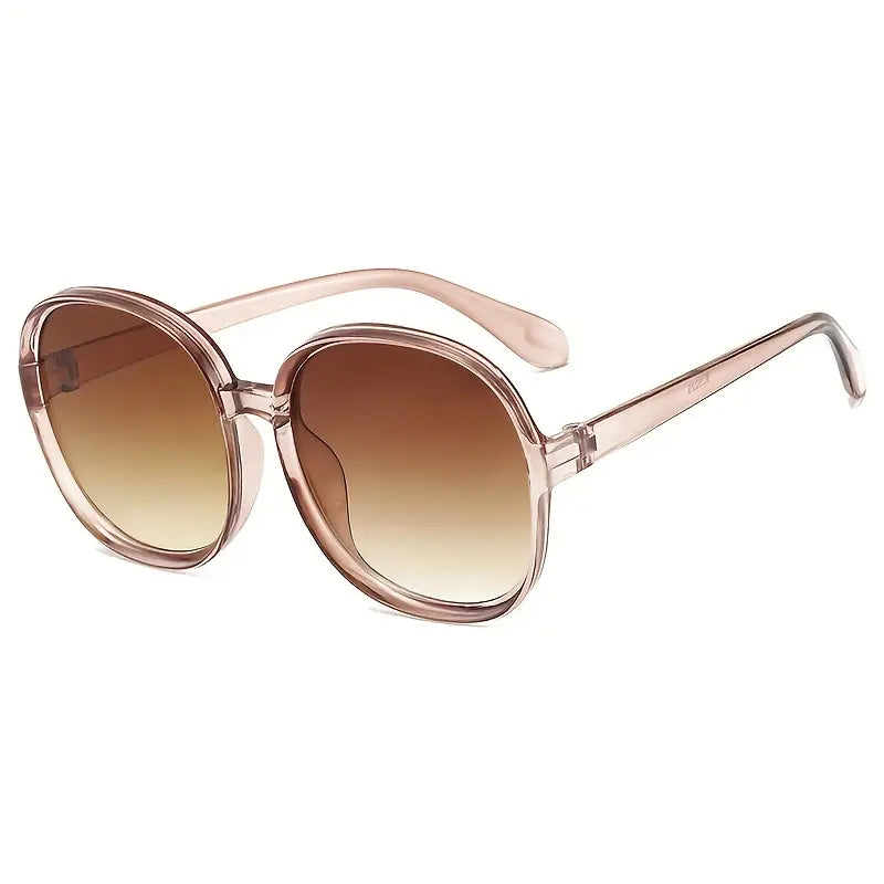 Round Oversized Frame Sunglasses Gradient Lens Women Sunshade Eyewear Outdoor Driving Fishing Eyeglasses