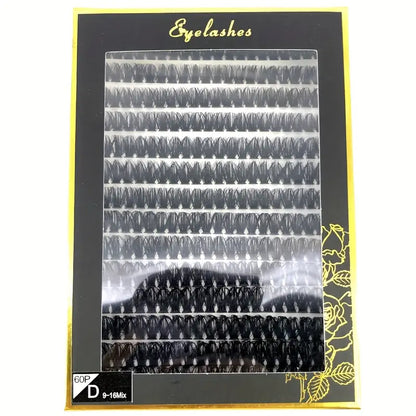 Versatile D-Curl AMSDCN 60D Faux Mink Eyelashes - Salon-Quality Extensions, Reusable, Lightweight, Various Lengths, Ideal for Beginners