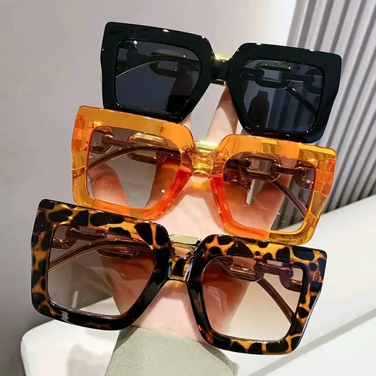 3 Pack Oversized Geometric Sunglasses, Vintage Outdoor Glasses For Travel