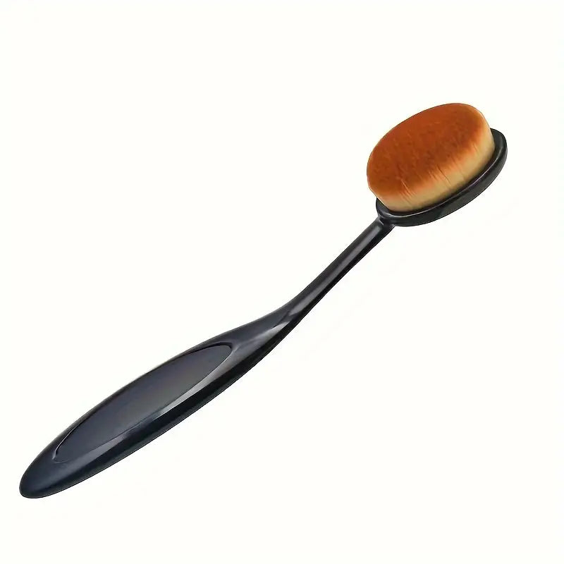 Large Oval Toothbrush Foundation Brush - Flawlessly Applies Liquid, Cream, Powder Makeup & Sunscreen - Nylon Bristles, ABS Plastic, Ideal for All Skin Types