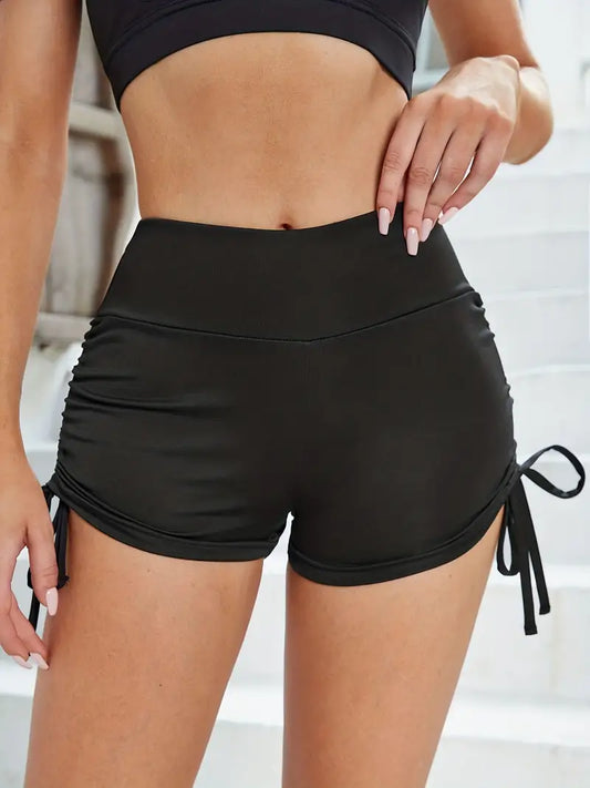 Sexy High Waist Black Tight Sport Yoga Shorts - Perfect for Running, Fitness & Yoga!