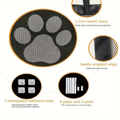 Magic Pet Gate for The House Stairs Providing a Safe Enclosure for Pets Gate, Pet Isolation Protection Gate Fence Dog Isolation Net Portable Folding Dog Safety Protection Pet Portable Folding Mesh Gate