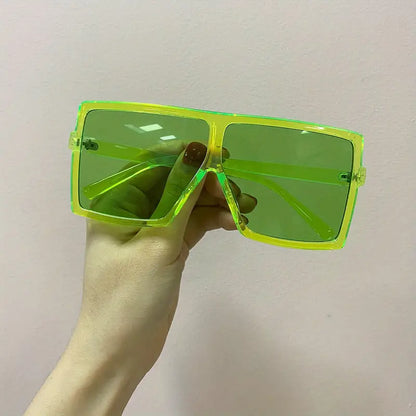 Oversized Square Frame Fashion Sunglasses For Women Men Y2K Solid Glasses Casual Photo Prop For Party Beach