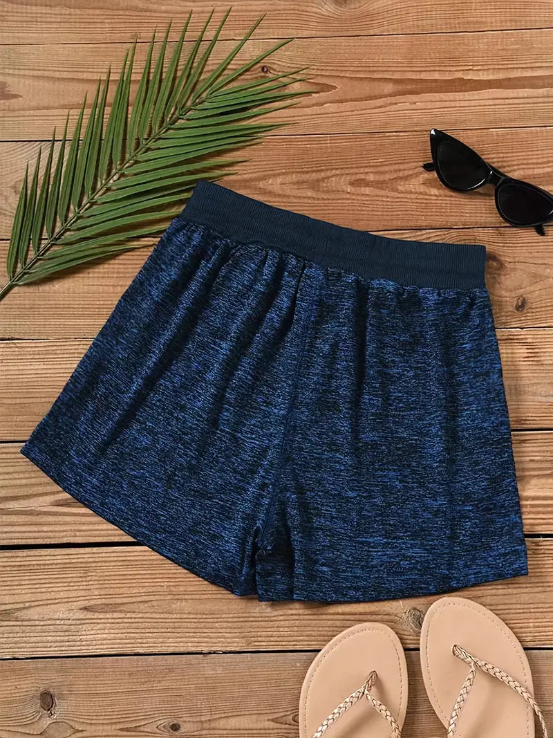 Women's Summer Casual Shorts: Anchor Print Drawstring Elastic Waist Shorts