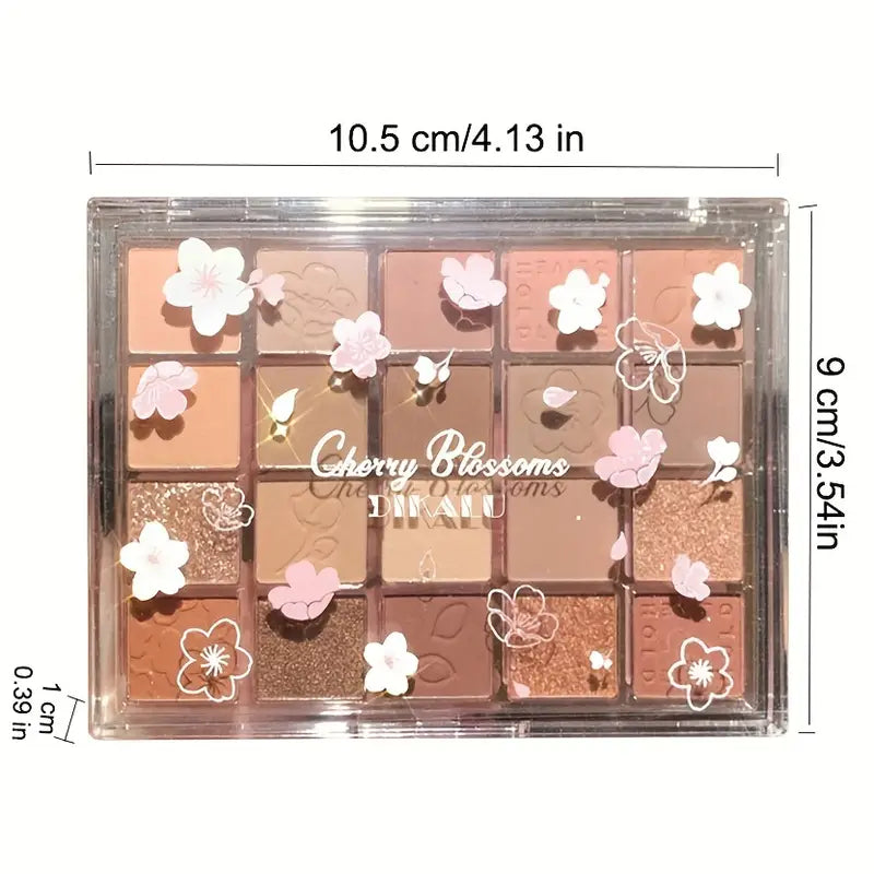 Long-lasting Deluxe Waterproof Eyeshadow Palette - 20 Nature and Glitter Shades - Blendable Aluminum, Lead & Talc Free for Safe and Varied Makeup Effects