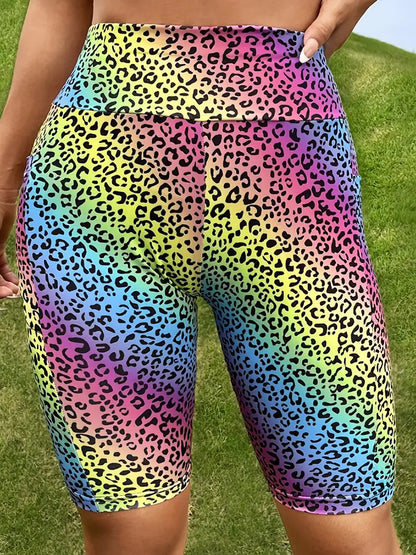 Women's Yoga Shorts: Leopard Print, Side Pockets & Butt Lifting - Perfect for Activewear!