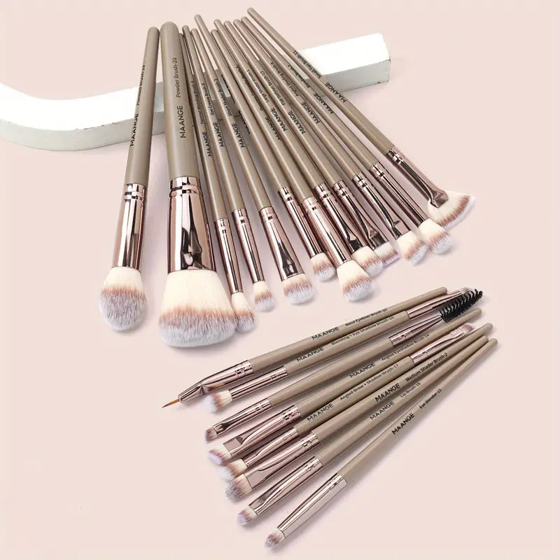 Unscented All-in-One 20-Piece Professional Makeup Brush Set: Perfect for Foundation, Blush, Eyeshadow - Nylon Bristles, ABS Rod, Ideal for Travel and Suitable for All Skin Types