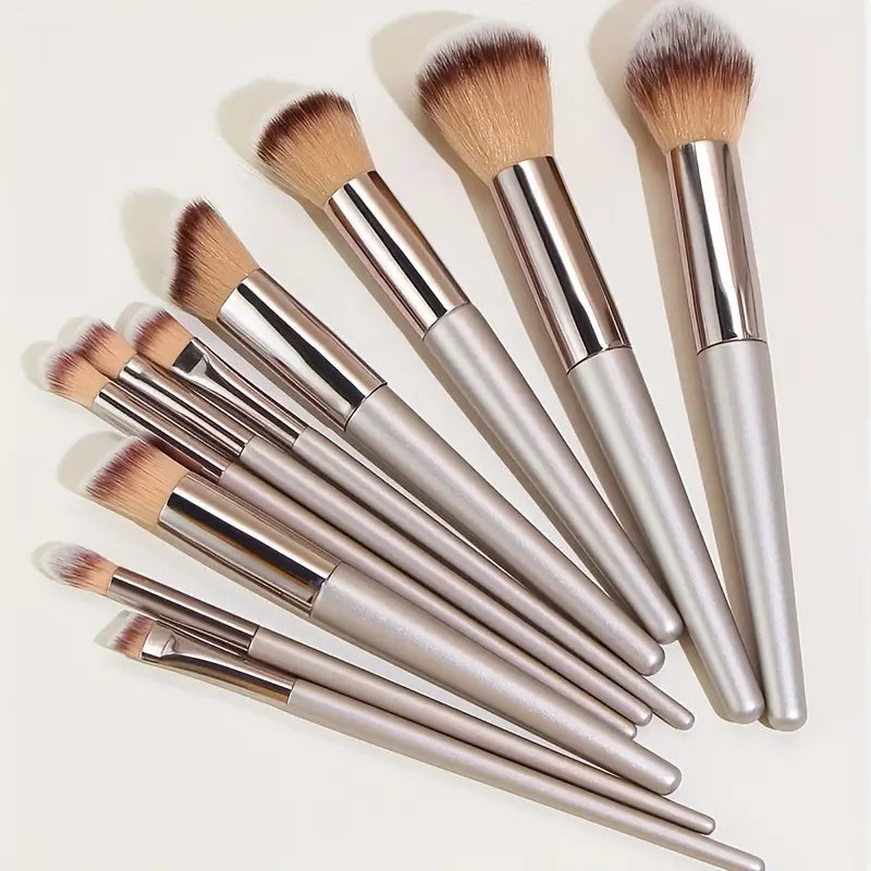 Pro Multi-Functional Expert 10pc Makeup Brush Set: All-n-One, Premium Nylon Bristles, Durable ABS Plastic Rod, Alcohol-Free, Perfect for All Skin Types