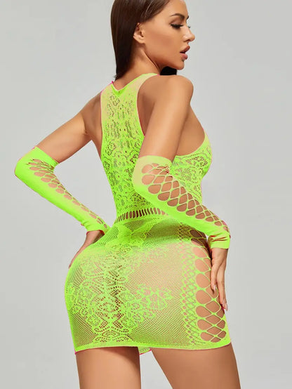 Women's Sexy Lingerie Fishnet Perspective Bodycon Dress - Perfect for Clubwear and Turning Heads!