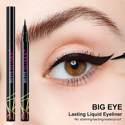 Waterproof & Vegan Black Liquid Eyeliner Pen - Smudge-Proof, Sweatproof, Long-Lasting, Fast-Drying & Formaldehyde-Free