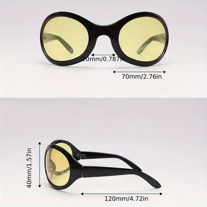 Large Wrap Around Sunglasses For Women Men Retro Fashion Anti Glare Sun Shades For Cycling Beach Party