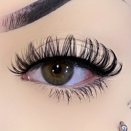 Fluffy and Dramatic 15mm Russian Faux Mink Strip Lashes, D Curl for Extra Volume, Lightweight and Reusable for Natural and Cute Looks