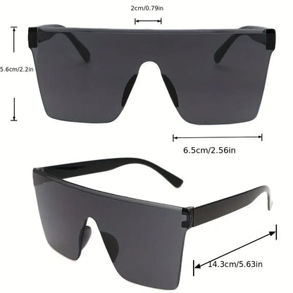 3pcs Oversized Square Fashion Sunglasses For Women Men Flat Top Rimless Sun Shades For Party Beach Travel