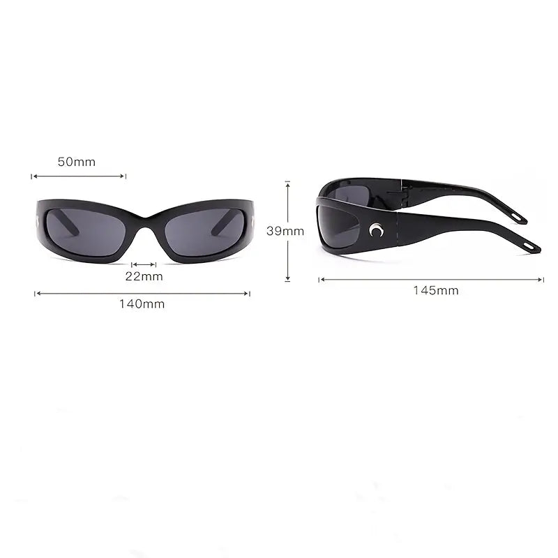 New Athletic Sunglasses Fashion Moon Pattern Outdoor Sunscreen Glasses Men's And Women's Sports Riding Hiking Marathon Sunshades