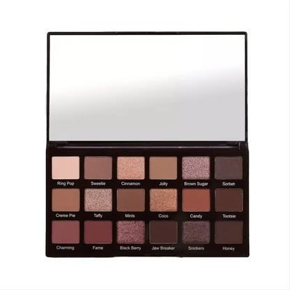 Exotic Desert Dusk Eyeshadow Palette: 18 Versatile Brown-Tones, Highly Pigmented and Waterproof Matte & Glitter Shades for Glamorous Day to Night Transition