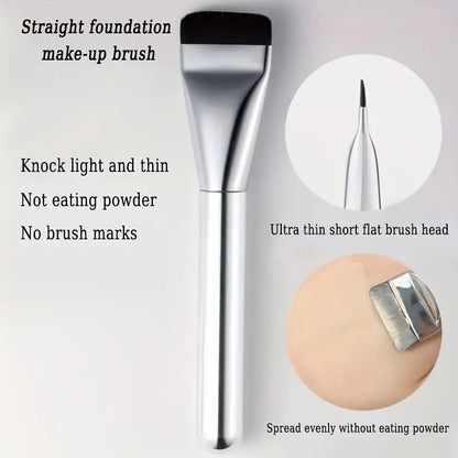 1pc Lightweight Ultra-thin Foundation Brush, Face Contour Brush, Flat Contour Brush, Blending Cream Brush For Daily Makeup