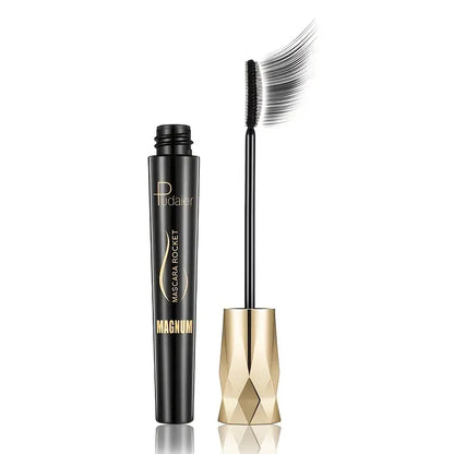 Mascara allongeant Pudaier 4D – imperméable, résistant aux taches et épaississant – greffé avec une brosse épaisse bouclée pour des cils volumisés et durables 