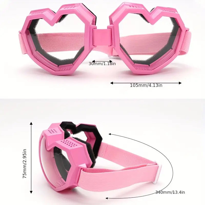 Oversized Heart Shaped Goggles Sports Outdoor Fashion Mirrored Sunglasses For Skiing Hiking Travel