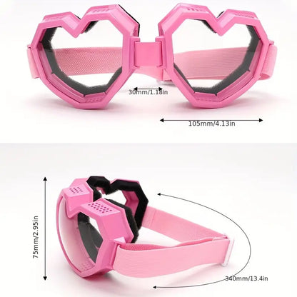 Oversized Heart Shaped Goggles Sports Outdoor Fashion Mirrored Sunglasses For Skiing Hiking Travel