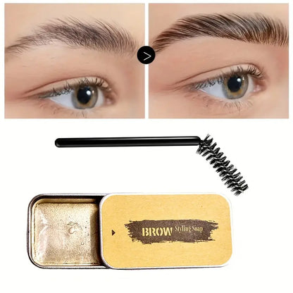 Waterproof & Long-Lasting Eyebrow Shaping Soap: 3D Contouring Gel Wax, Cruelty-Free, Ideal for All Skin Types, Eyebrow Dye Cream with Matching Brush Included