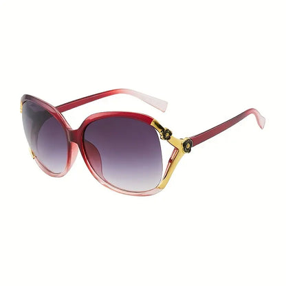 Stylish UV Protection Windproof Sunglasses: Large Frame Glasses With Camellia Detail - Perfect for Sports & Vacations!