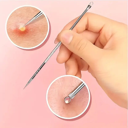 1pc Cosmetic Makeup Tool Pimple Blackhead Remover Acne tool Double-headed Stainless Steel Removal Tool