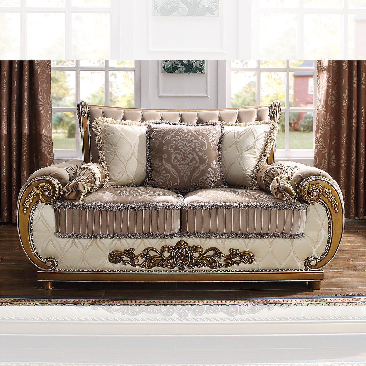 3PC SOFA SET Living Room Set in Perfect Brown