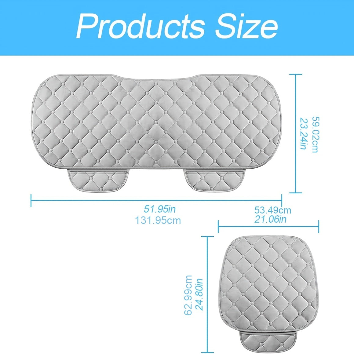 1pc / 3 Pcs Car Seat Cushion, Non-Slip Rubber Bottom With Storage Pouch,Premium Comfort Memory Silk Cotton, Car Seat Pad Universal