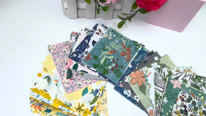 50pcs 10*10cm/3.9*3.9in Twill Pastoral Flowers And Plants Series Hundred Quilt DIY Patchwork