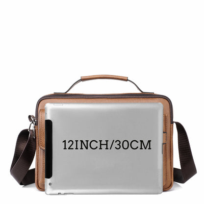 ã€WEIXIER】 Sac à bandoulière en matériau PU pour hommes Sac à bandoulière d'affaires pour hommes Sac à bandoulière portable Sac décontracté Sac pour hommes Cadeau pour père / anniversaire 