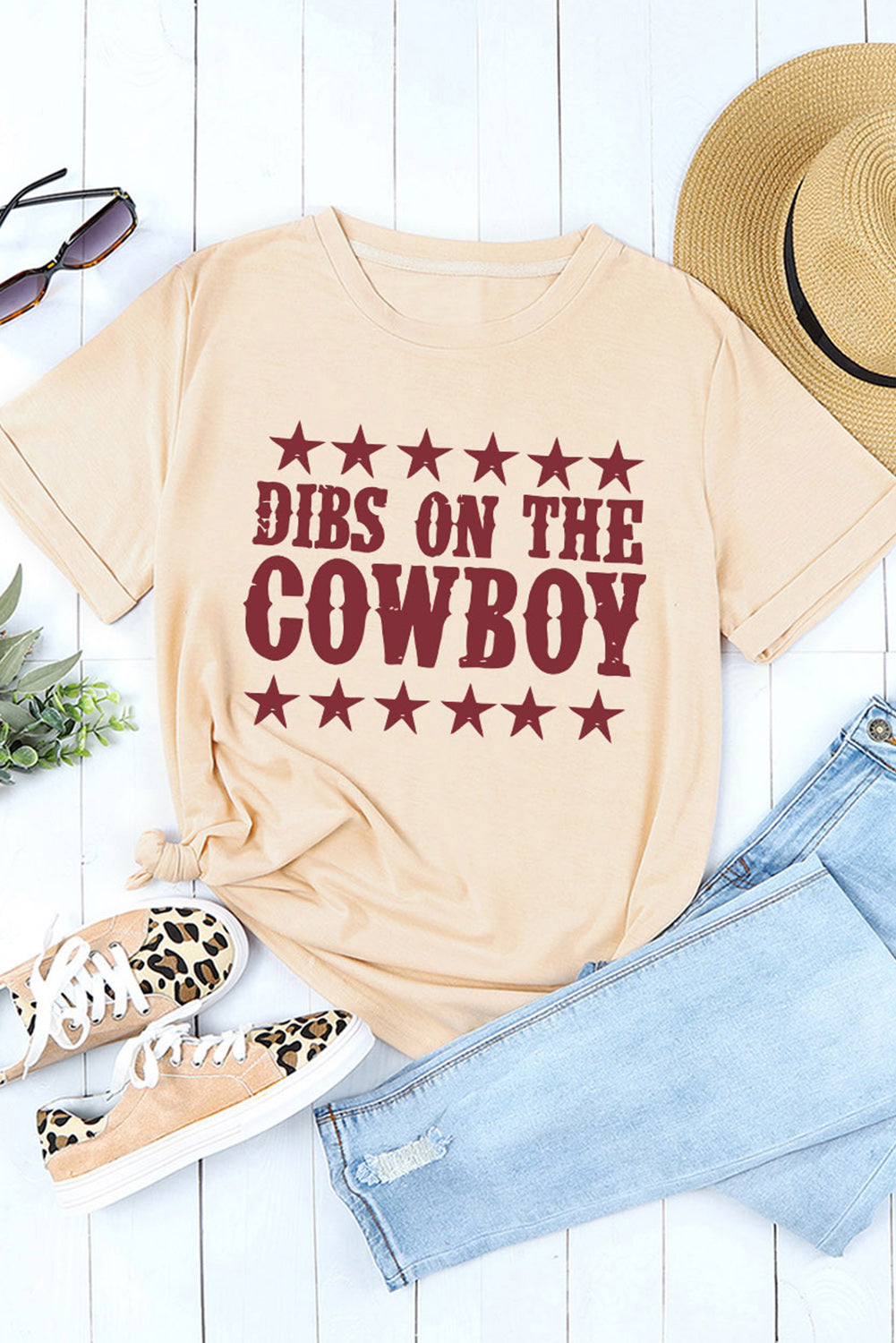 DIBS ON THE COWBOY Camiseta con cuello redondo