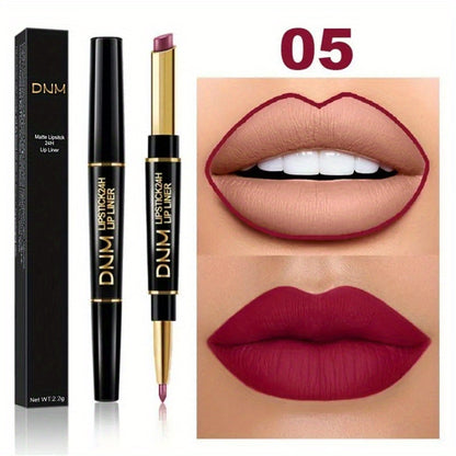 24 All Day 3 Pcs Lip Liner And Lipstick Set, Matte Lipstick With Lip Liner 2 In 1, Dark Red Lipstick Matte Kit With Lip Liner, Valentine's Day Gifts For Women