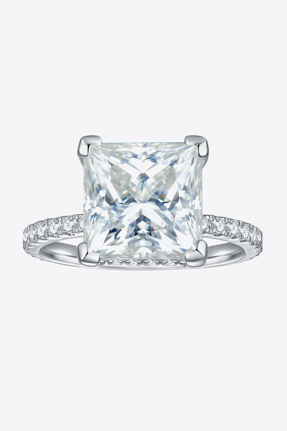 Bague en pierre latérale moissanite de 5,52 carats